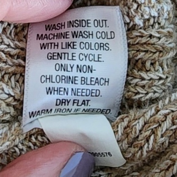 Croft & Barrow Women's Cable Knit V-Neck Sweater Size L Long Sleeve Beige Cotton - Picture 7 of 8